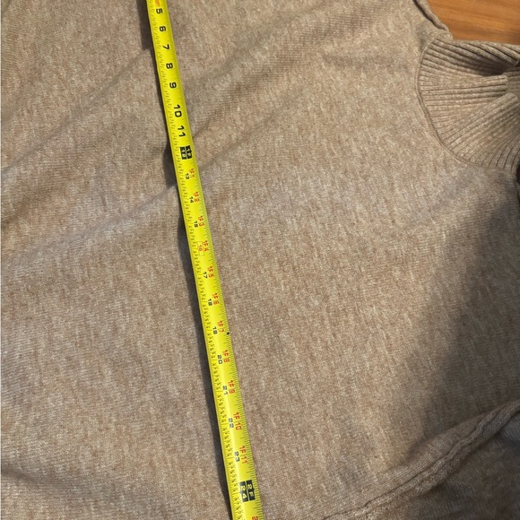 Commense Taupe Ribbed Mock Neck Sweater XL Neutral Cozy - Picture 4 of 5